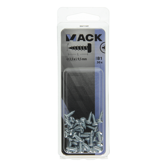 Mack 1017437 - zelftappende schroef cyl kop verz. 30st 3,5 x 9,5 mm | 10 stuks