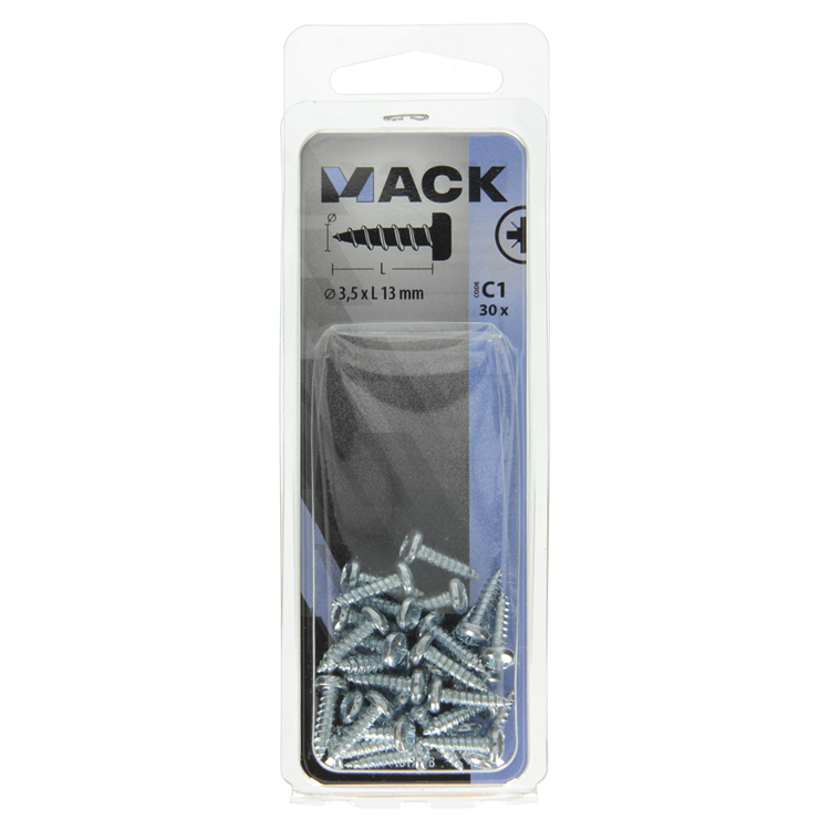 Load image into Gallery viewer, Mack 1017438 - zelftappende schroef cyl kop verz. 30st 3,5 x 13 mm | 10 stuks
