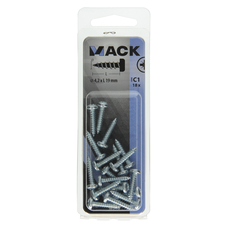 Afbeelding laden in galerijviewer, Mack 1017448 - zelftappende schroef cyl kop verz. 18st 4,2 x 19 mm | 10 stuks
