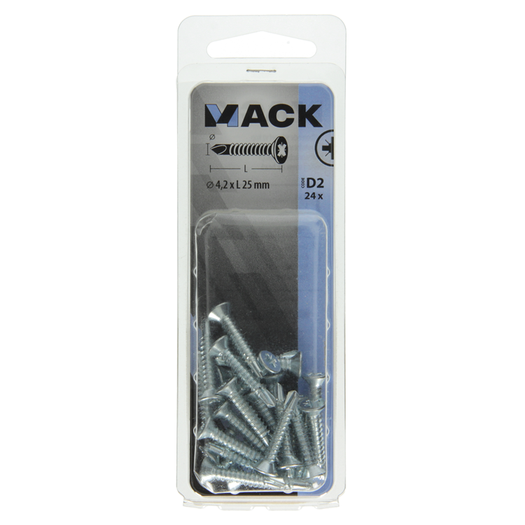 Afbeelding laden in galerijviewer, Mack 1017465 - zelfborende schroef vz kop verz. 24 st 4,2 x 25 mm | 10 stuks
