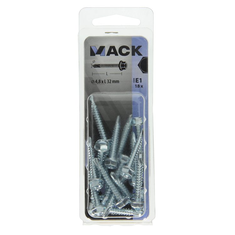 Afbeelding laden in galerijviewer, Mack 1017478 - zelfborende schroef zesk.kop verz. 18st 4,8 x 32 mm | 5 stuks
