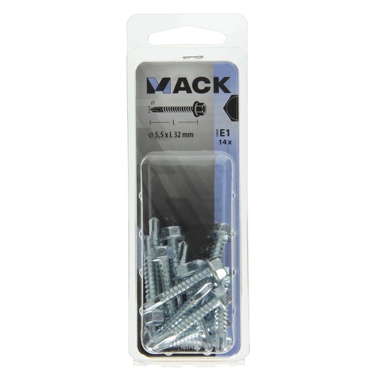 Afbeelding laden in galerijviewer, Mack 1017479 - zelfborende schroef zesk.kop verz. 14st 5,5 x 32 mm | 5 stuks
