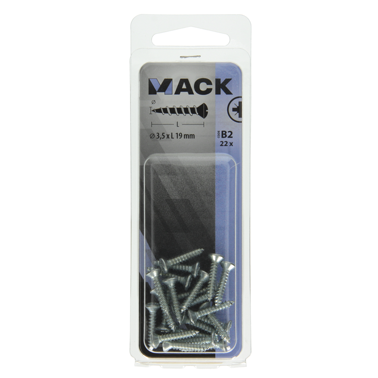 Load image into Gallery viewer, Mack 1017484 - zelftappende schroef bvk verz.22 st 3,5 x 19 mm | 10 stuks
