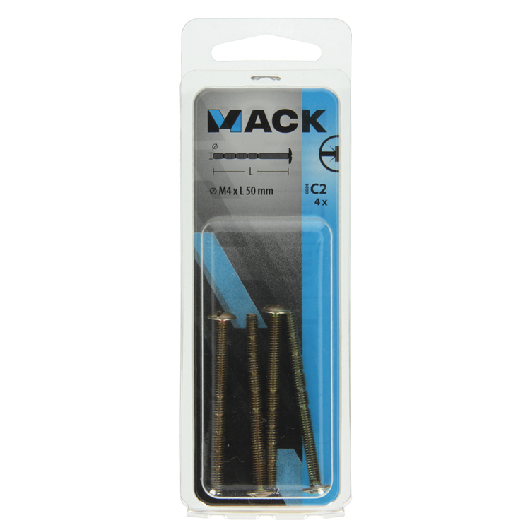 Load image into Gallery viewer, Mack 1017532 - afbreek-metaalschroef verz. 4 st m4 x 50 mm | 10 stuks
