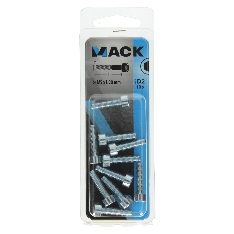 Load image into Gallery viewer, Mack 1017646 - binnenzeskant bout cyl.kop verz. 10 st m5 x 20 mm | 10 stuks
