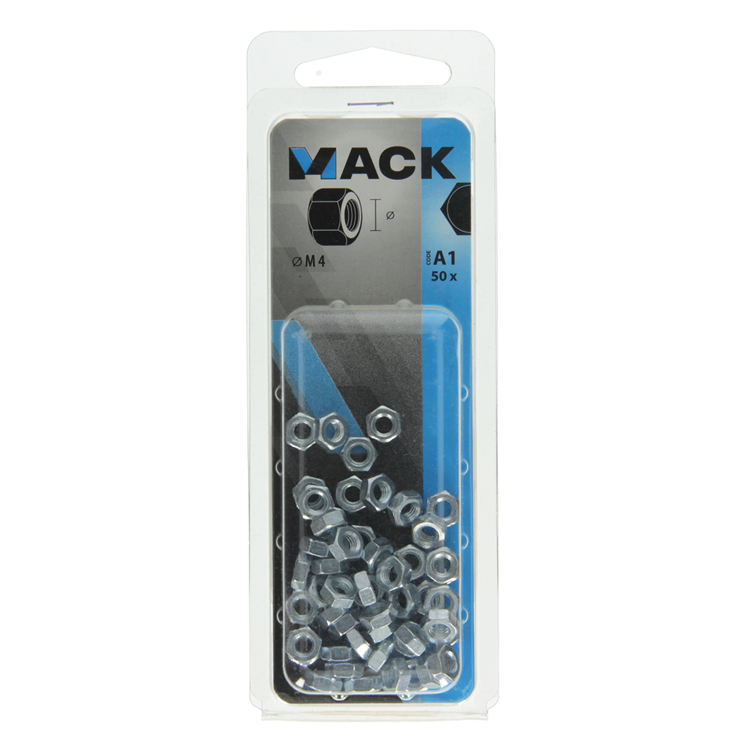 Load image into Gallery viewer, Mack 1017673 - zeskant moer staal verzinkt 50 st m 4 | 10 stuks
