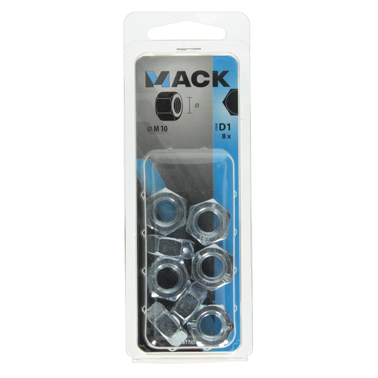 Load image into Gallery viewer, Mack 1017678 - zeskant moer staal verzinkt 8st m 10 | 10 stuks
