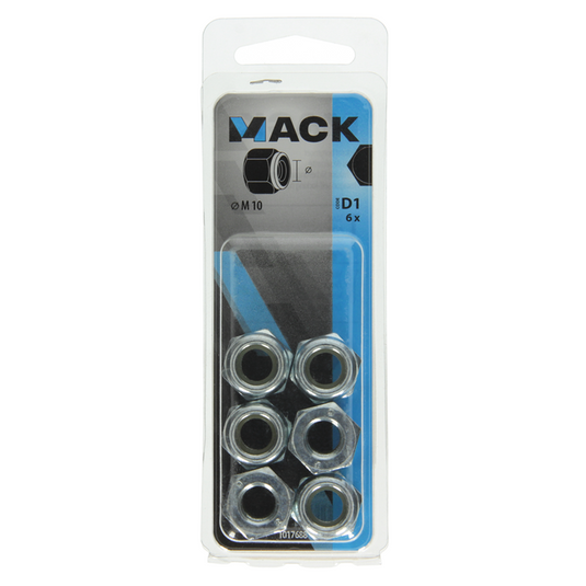 Mack 1017688 - zeskant borgmoer staal verzinkt 6 st m10 | 10 stuks