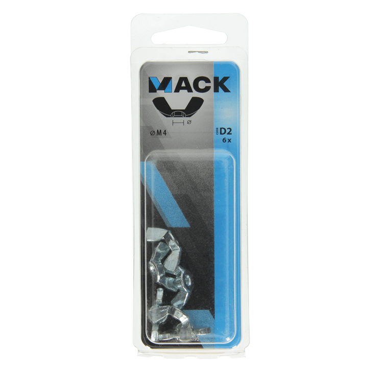 Load image into Gallery viewer, Mack 1017696 - vleugelmoer staal verzinkt 6 st m4 | 10 stuks
