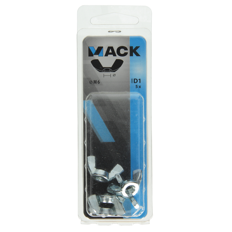 Load image into Gallery viewer, Mack 1017698 - vleugelmoer staal verzinkt 5 st m6 | 10 stuks
