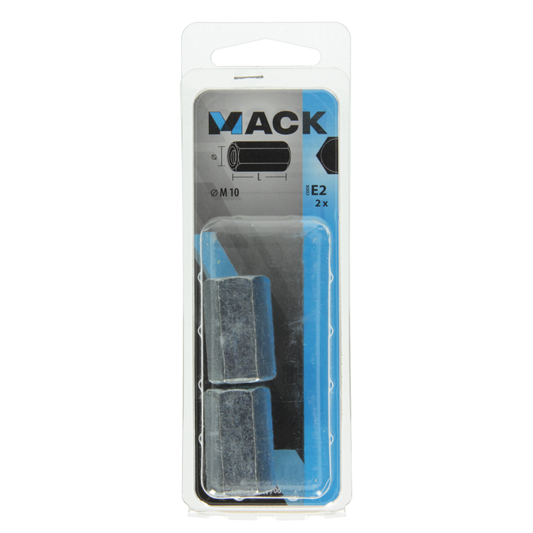 Afbeelding laden in galerijviewer, Mack 1017706 - zeskant verbindingsmoer verzinkt 2 st m10 | 5 stuks
