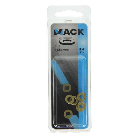 Mack 1017724 - sluitring messing 12 st 5,3 x 10 mm | 10 stuks