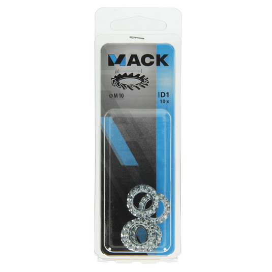 Mack 1017751 - tandveerring staal verzinkt 10 st m10 | 10 stuks