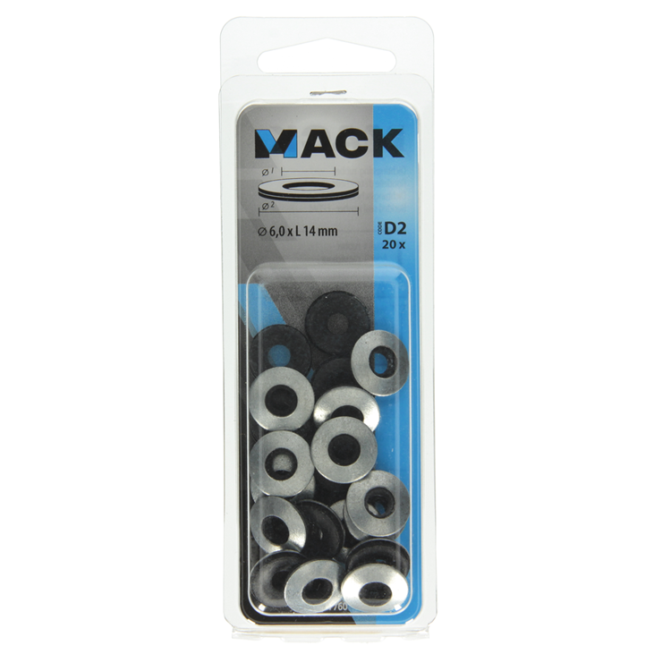 Load image into Gallery viewer, Mack 1017760 - dichtingsring rubber verzinkt 20 st 6,0 x 14 mm | 10 stuks
