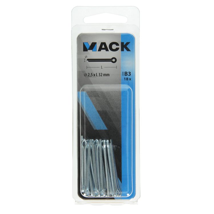 Load image into Gallery viewer, Mack 1017763 - splitpen staal verzinkt 18 st 2,5 x 32 mm | 10 stuks
