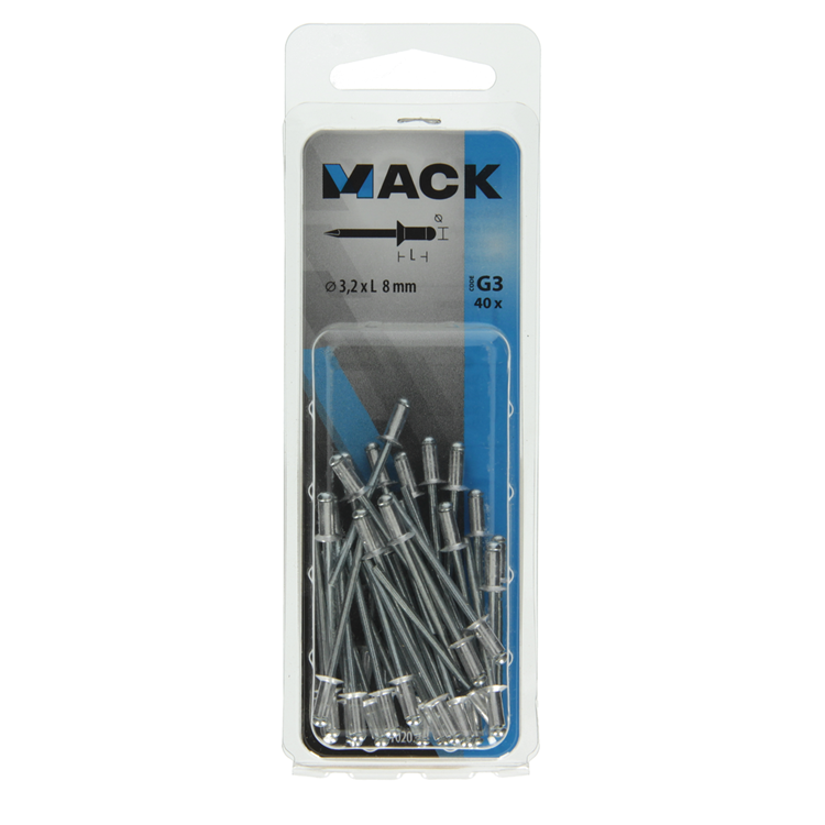 Load image into Gallery viewer, Mack 1020294 - 40 blindnieten alu 3,2x8mm | 10 stuks
