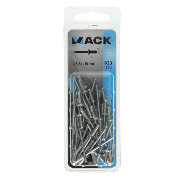 Load image into Gallery viewer, Mack 1020295 - 36 blindnieten alu 3,2x10mm | 10 stuks
