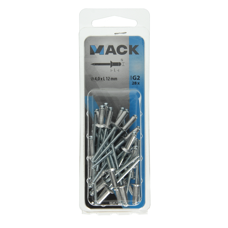 Load image into Gallery viewer, Mack 1020299 - 28 blindnieten alu 4,0x12mm | 5 stuks
