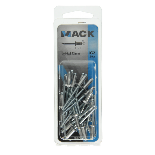 Mack 1020299 - 28 blindnieten alu 4,0x12mm | 5 stuks