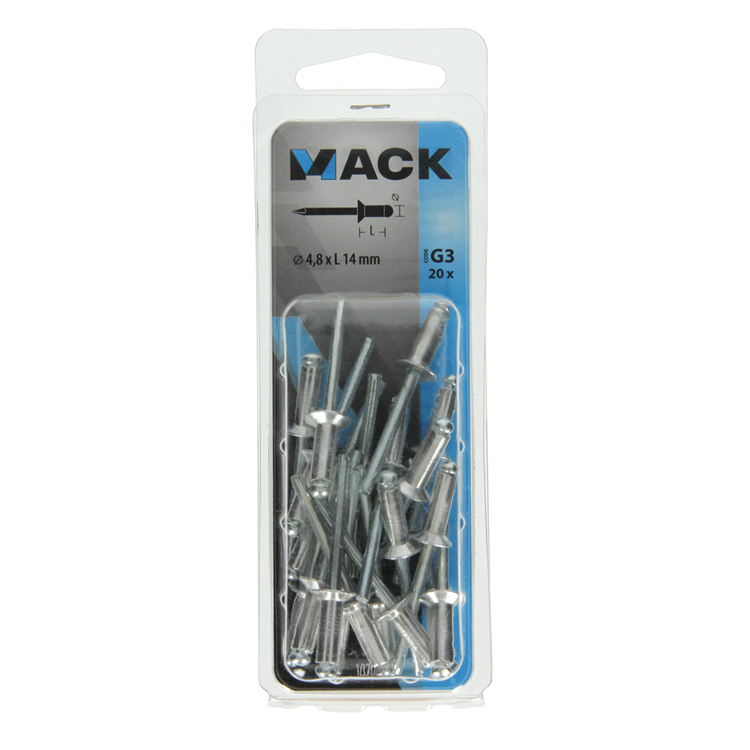 Load image into Gallery viewer, Mack 1020304 - 20 blindnieten alu 4,8x14mm | 5 stuks
