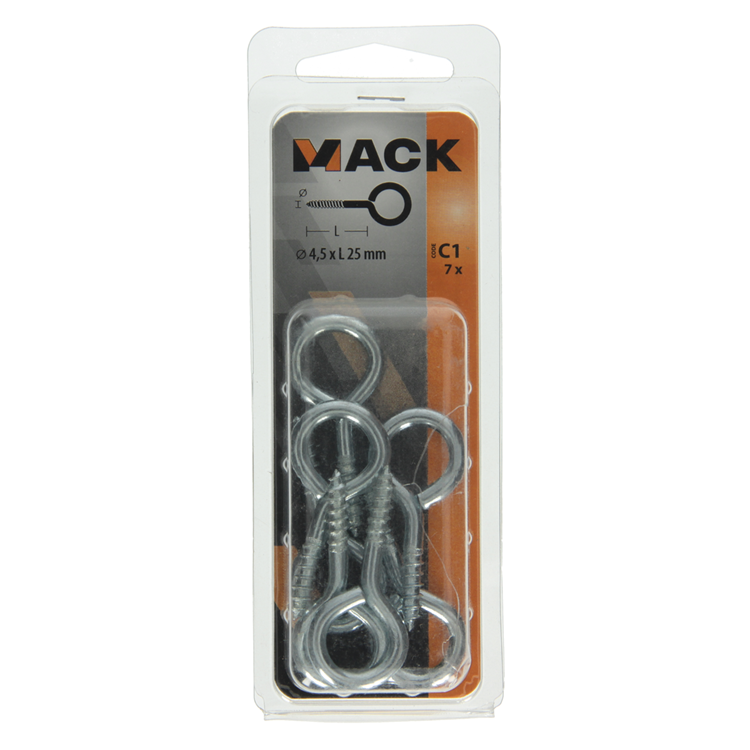 Load image into Gallery viewer, Mack 1017774 - schroefoog staal verzinkt 7 st 4,5 x 25 mm | 10 stuks
