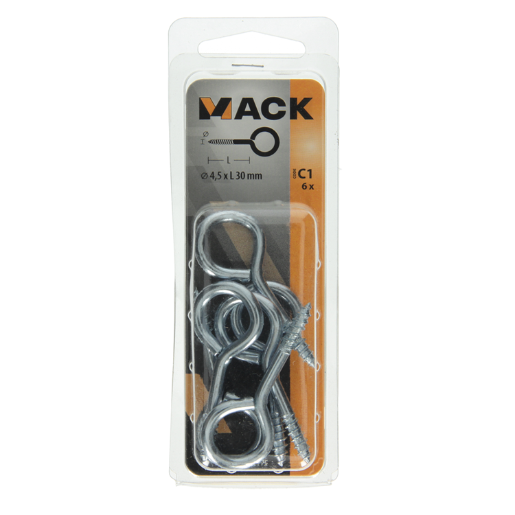 Load image into Gallery viewer, Mack 1017775 - schroefoog staal verzinkt 6 st 4,5 x 30 mm | 10 stuks
