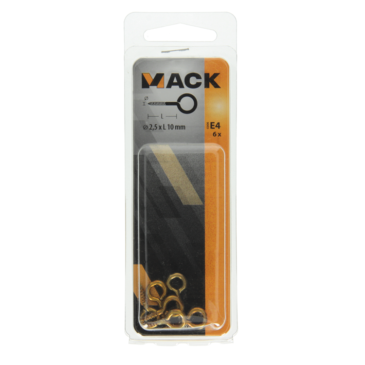 Load image into Gallery viewer, Mack 1019691 - schroefoog messing 6 st 2,5 x 10mm | 10 stuks
