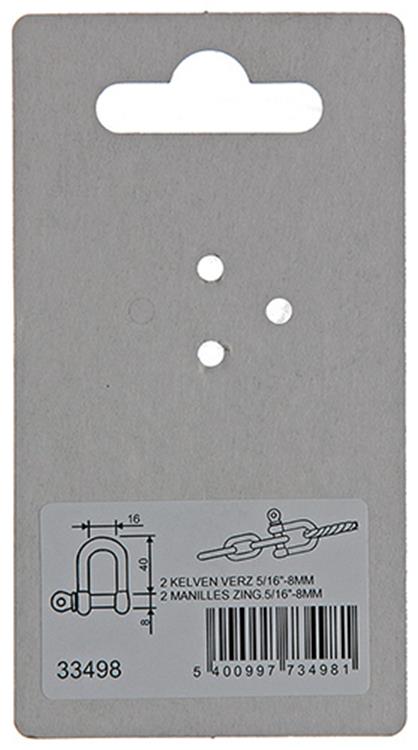 Load image into Gallery viewer, Mack 1008468 - 2 kelven recht 8mm verzinkt | 10 stuks
