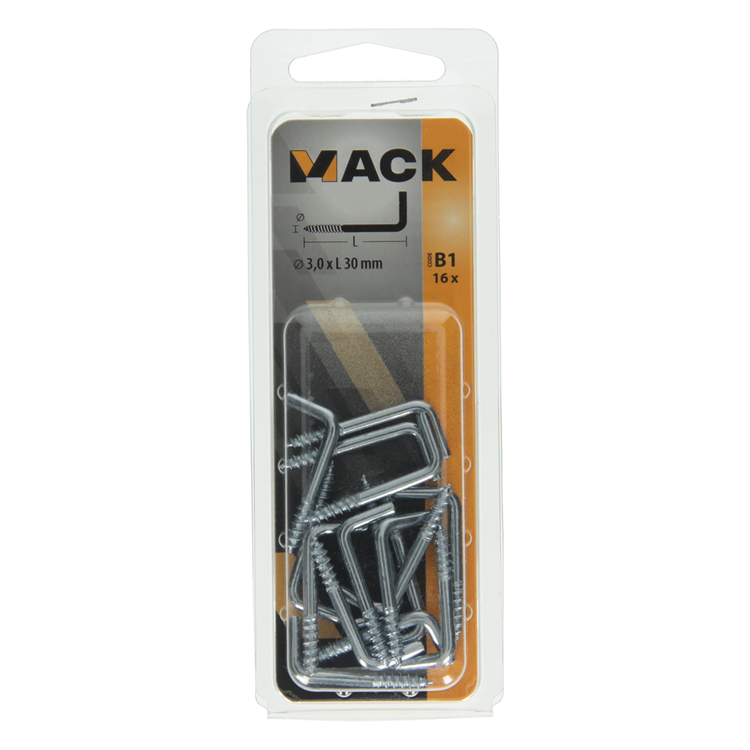 Afbeelding laden in galerijviewer, Mack 1017817 - schroefduim staal verzinkt 16st 3,0 x 30 mm | 10 stuks
