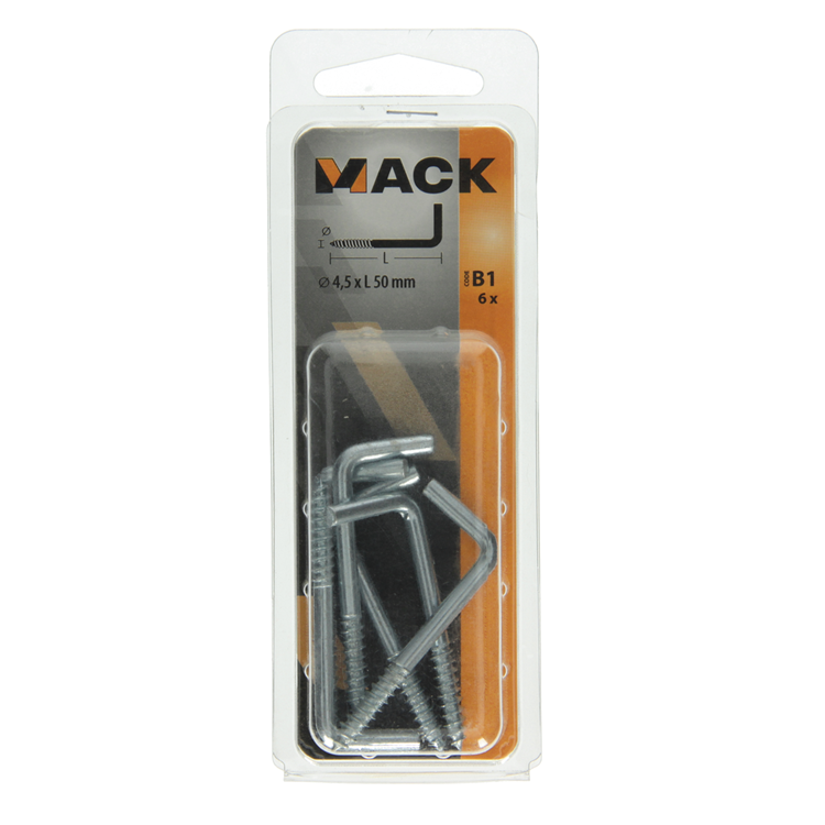 Afbeelding laden in galerijviewer, Mack 1017821 - schroefduim staal verzinkt 6st 4,5 x 50 mm | 10 stuks
