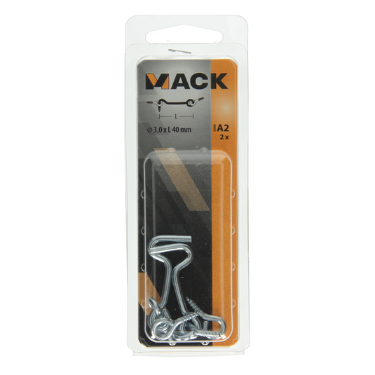 Mack 1017846 - windhaak staal verzinkt 2 st 3,0 x 40 mm | 10 stuks