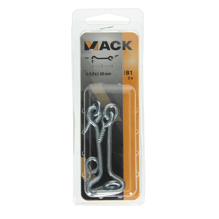 Load image into Gallery viewer, Mack 1017848 - windhaak staal verzinkt 2 st 4,0 x 60 mm | 10 stuks
