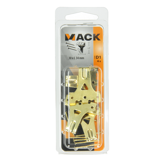 Mack 1017856 - kaderhaak staal vermessingd 4st 30 x 34 mm | 5 stuks