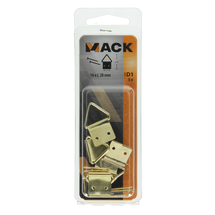 Load image into Gallery viewer, Mack 1017860 - kaderhanger staal vermessingd 5 st 16 x 28 mm | 10 stuks
