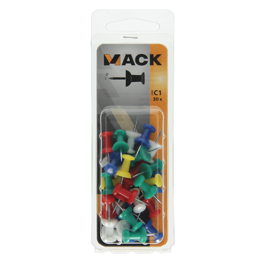 Mack 1017869 - prikbordnaald staal + kunststof 30 st | 5 stuks