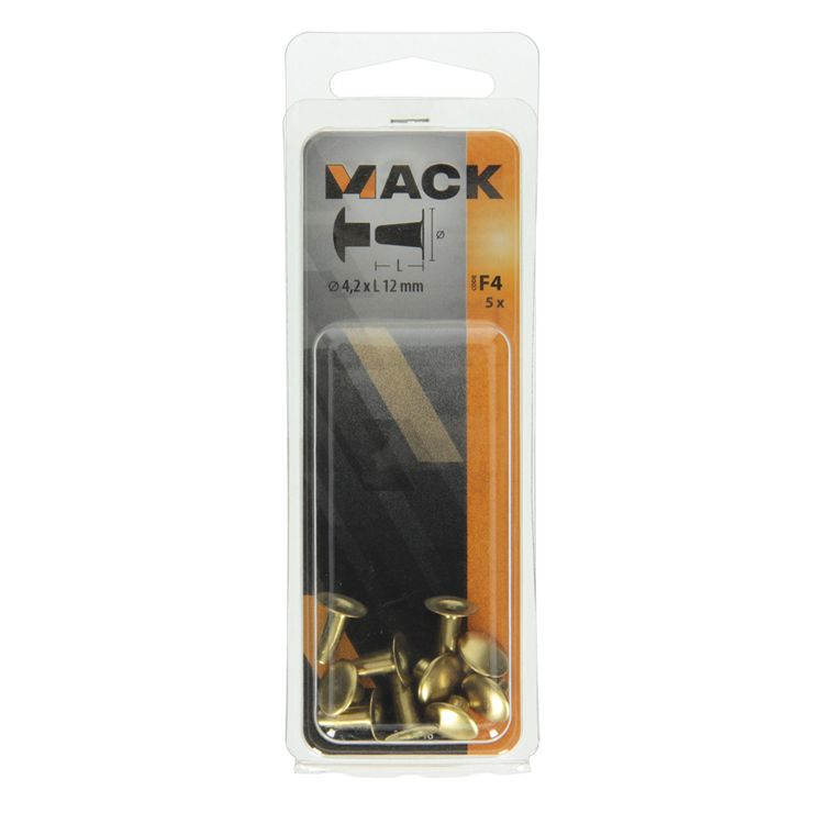 Load image into Gallery viewer, Mack 1019718 - klinknagel messing 5 st 4,2 x 12 mm | 10 stuks
