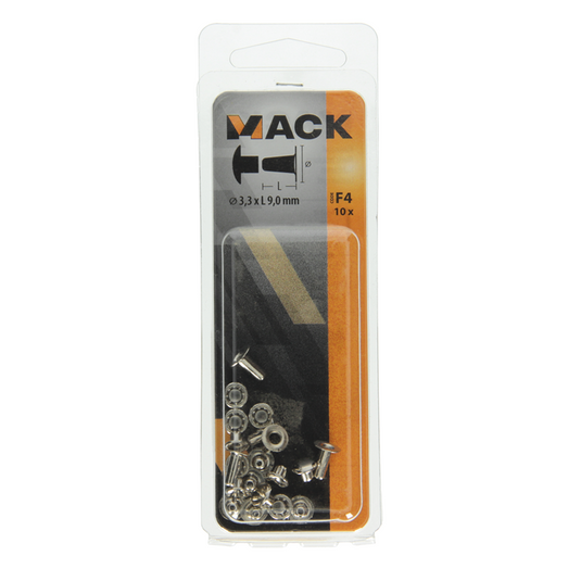 Mack 1019722 - klinknagel messing vernikkeld 10 st 3,3 x 9,0mm | 10 stuks