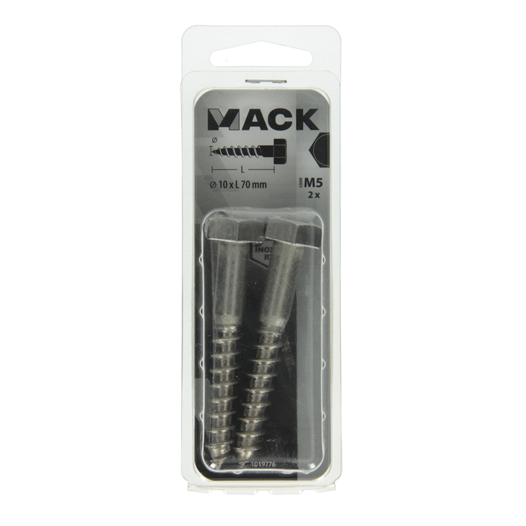 Load image into Gallery viewer, Mack 1019776 - houtdraadbout roestvrijstaal 2st 10 x 70 mm | 10 stuks

