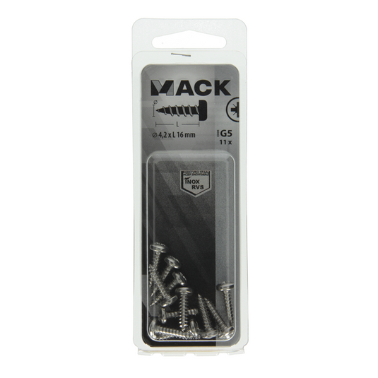 Mack 1019789 - zelftappende schroef cyl.kop a2 11 st 4,2 x 16 mm | 10 stuks