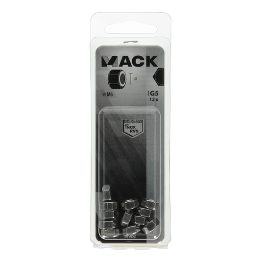 Mack 1019852 - zeskantmoer inox a2 12 st m6 | 10 stuks