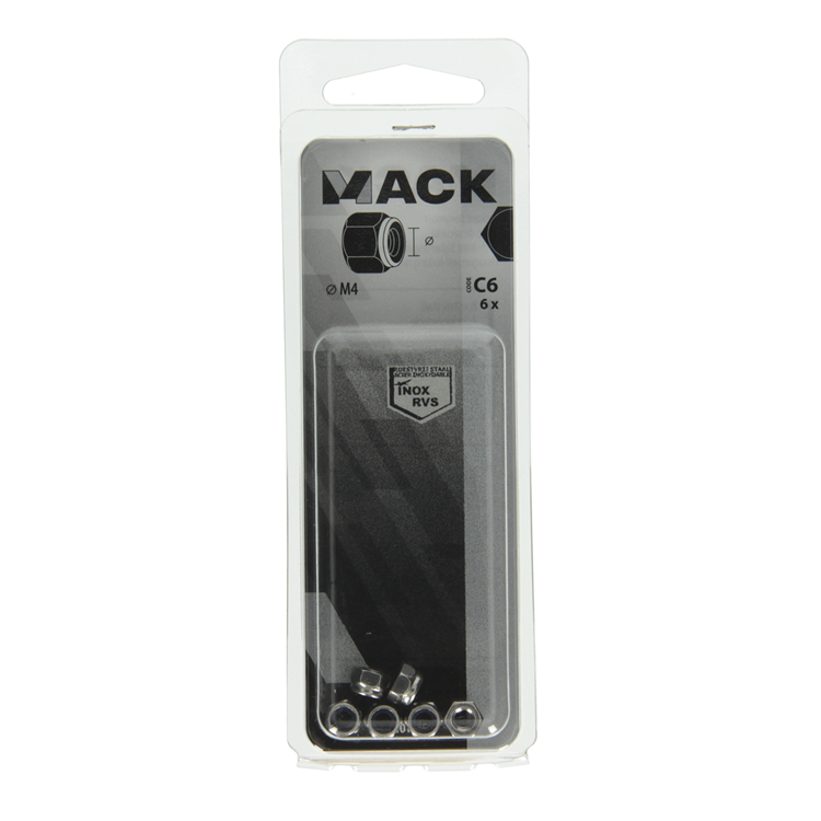 Load image into Gallery viewer, Mack 1019856 - zeskant borgmoer inox a2 6 st m 4 | 10 stuks
