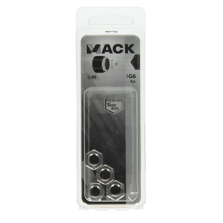 Load image into Gallery viewer, Mack 1019859 - zeskant borgmoer inox a2 4 st m 8 | 10 stuks

