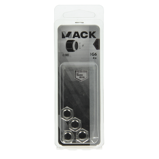 Mack 1019859 - zeskant borgmoer inox a2 4 st m 8 | 10 stuks