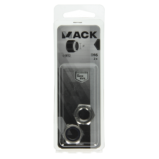 Mack 1019861 - zeskant borgmoer inox a2 2 st m 12 | 10 stuks