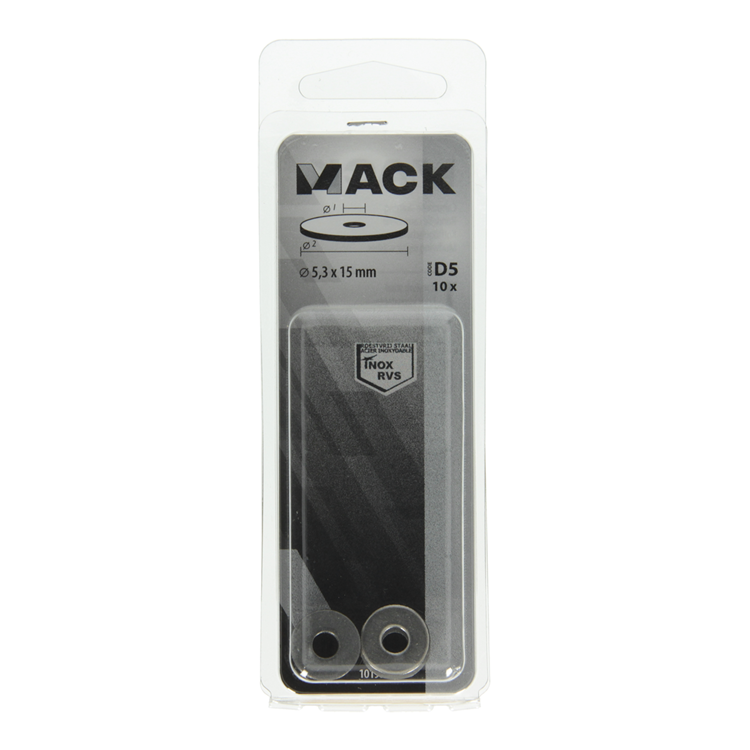 Load image into Gallery viewer, Mack 1019877 - carrosserie sluitring inox a2 10 st 5,3x15 | 10 stuks
