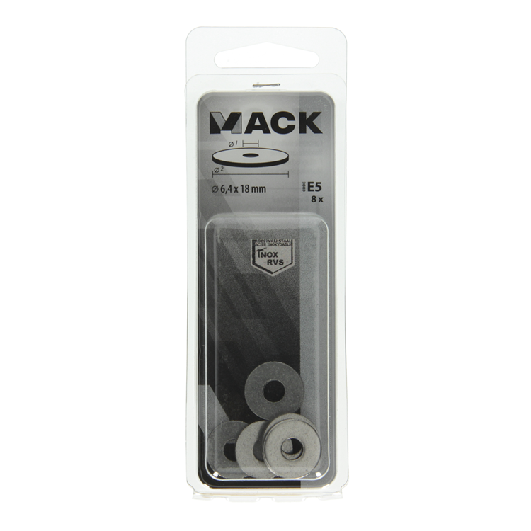 Load image into Gallery viewer, Mack 1019878 - carrosserie sluitring inox a2 8 st 6,4x18 | 10 stuks
