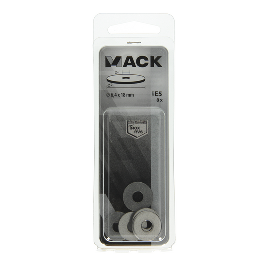 Mack 1019878 - carrosserie sluitring inox a2 8 st 6,4x18 | 10 stuks