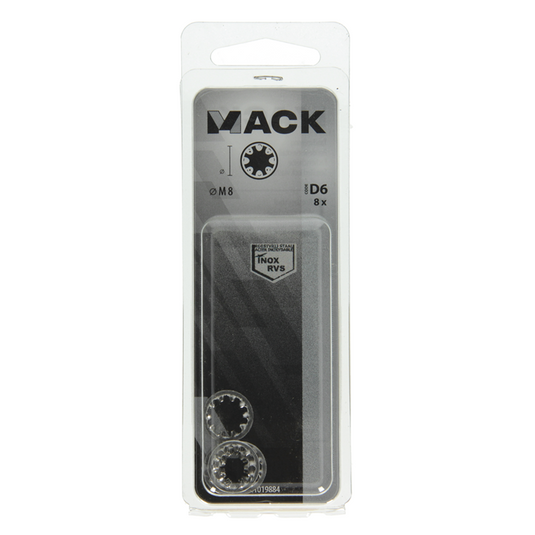 Mack 1019884 - tandveerring inox a2 8 st m8 | 10 stuks