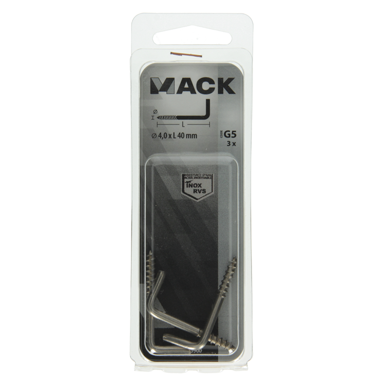 Load image into Gallery viewer, Mack 1019900 - schroefduim roestvrijstaal 3 st 4,0x40 mm | 10 stuks
