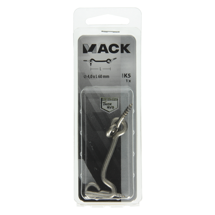 Load image into Gallery viewer, Mack 1019902 - windhaak roestvrijstaal 1 st 4,0 x 60 mm | 10 stuks
